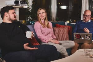 Isabelle, Eugene och Christian från topdog