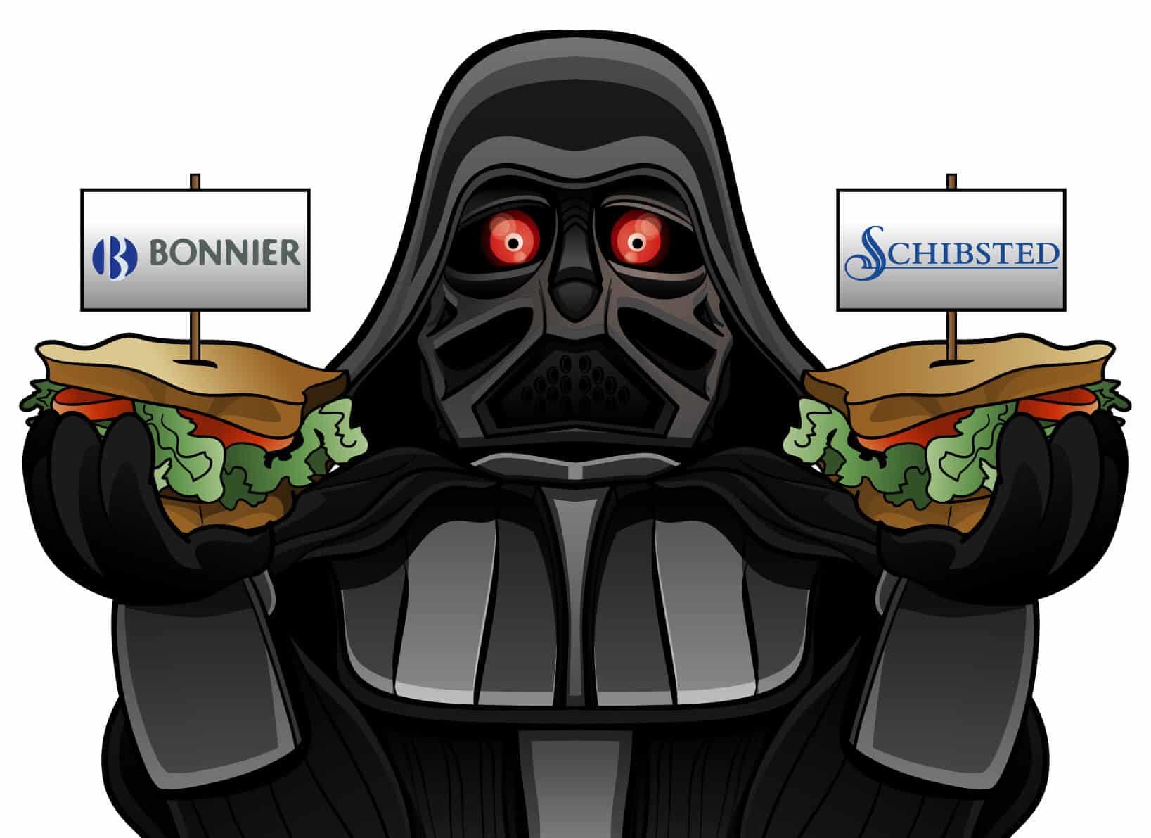 Darth Vader som Google som äter svenska mediabolag