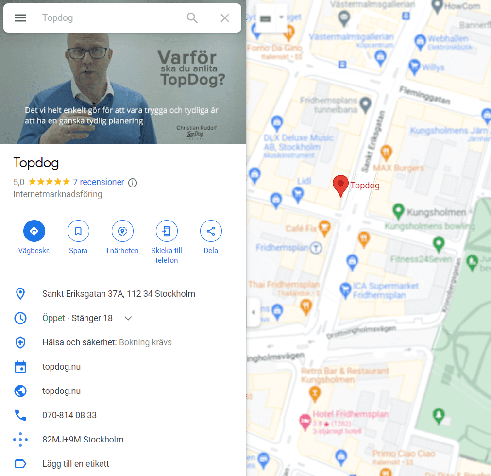 Google reviews i Google maps (desktop)