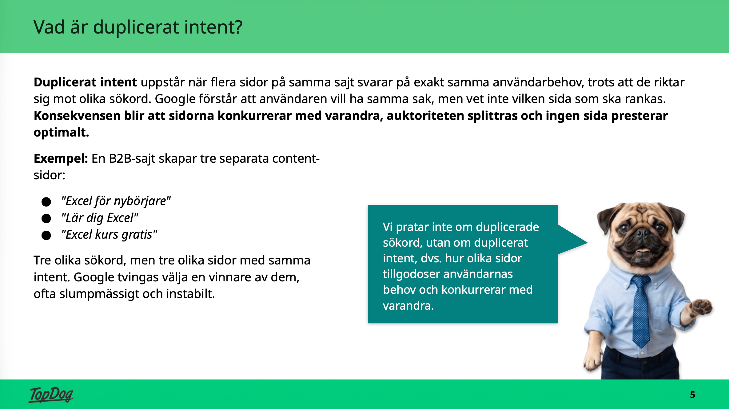 Exempel på duplicerat sökintent